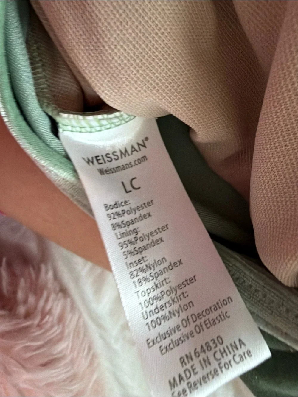 Weissman Pink and Green Tulle Ballet Costume Child Large